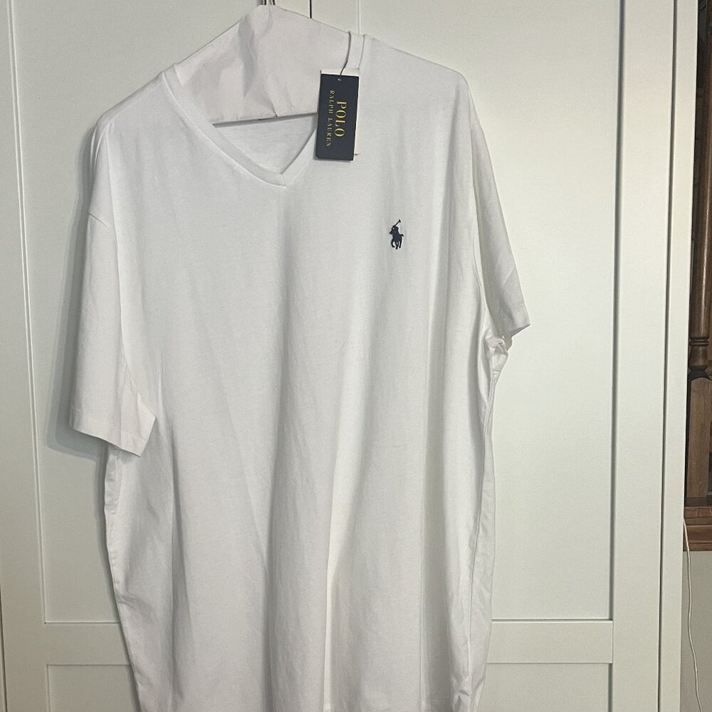 Classic Fit Jersey V-Neck T-Shirt Ralph Lauren - Men's XL - White